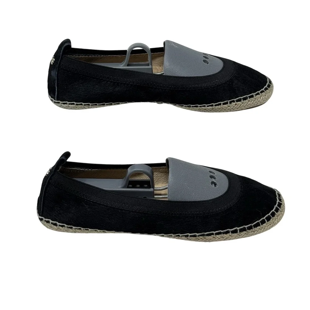 Yosi Samra Lara Womens 8 black Shoes Haircalf Espadrille Flats Foldable Ballet